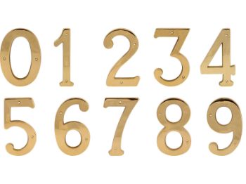 Bilde av Husnummer messing polert 155mm