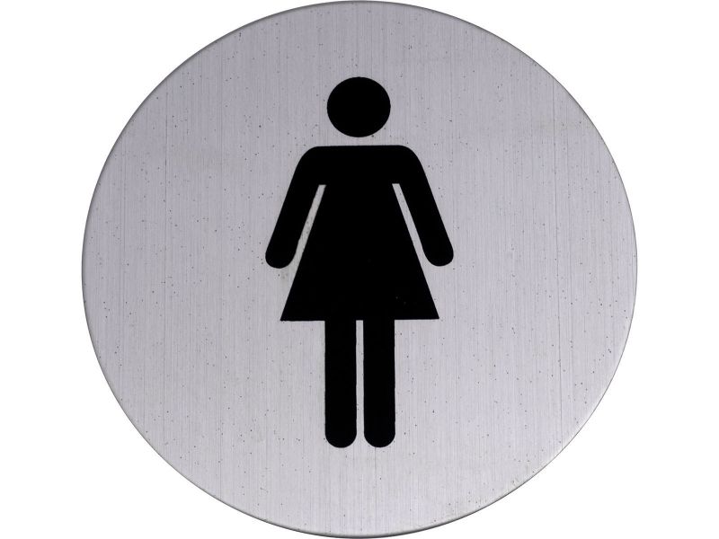 Bilde av WC-skilt damer rustfritt svart 75 mm