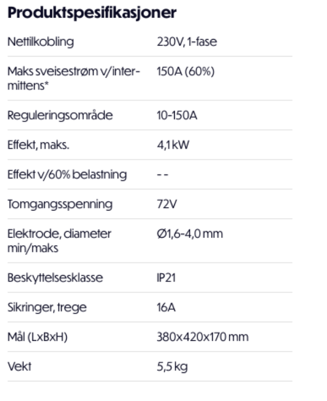 Bilde av Sveiseapparat Force 165 + ACX  (brukt/demo)