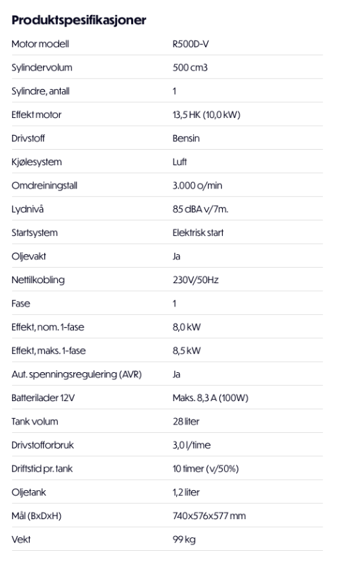 Bilde av Strømaggregat PM 8500 GR/ES (brukt/demo)