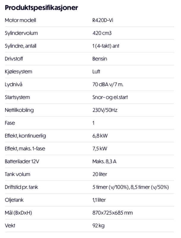 Bilde av Strømaggregat PM 8000iR inverter (brukt/demo)