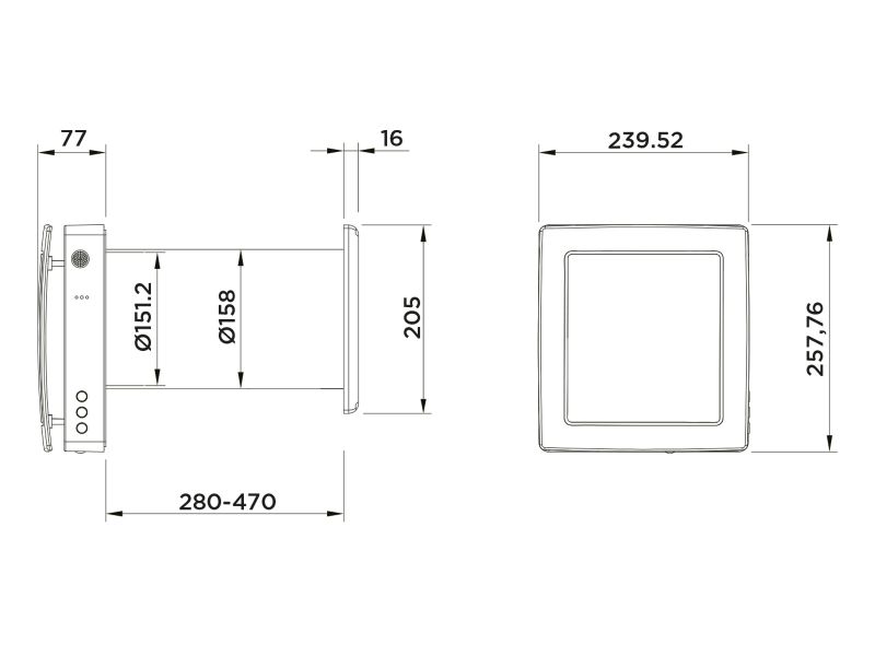 Bilde av EVR-160 WiFi romventilator med varmeveksler