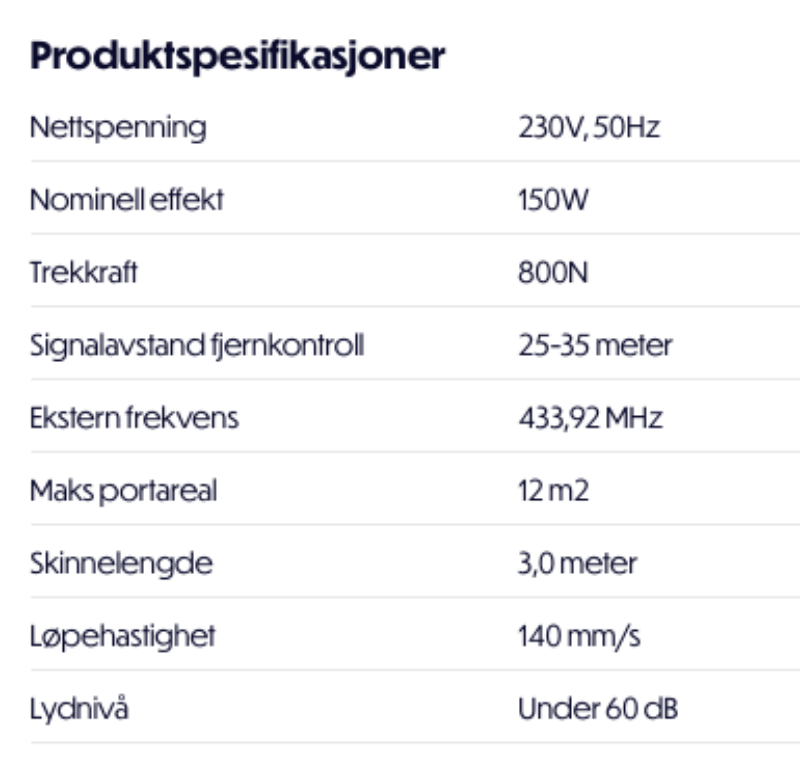 Bilde av Safe GDO 805 garasjeportåpner 800N (brukt/demo)